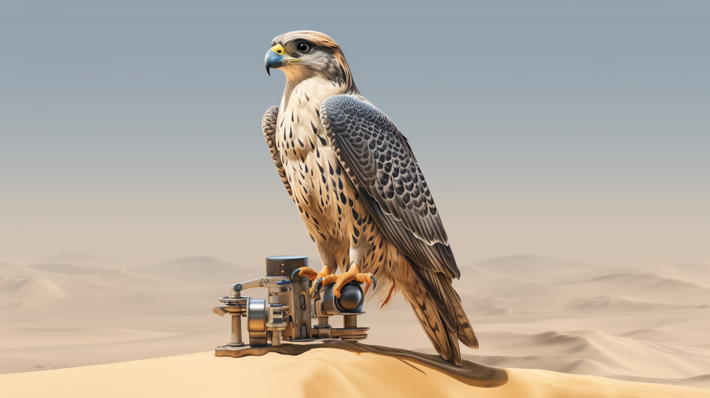 Um falcão, lembrando como