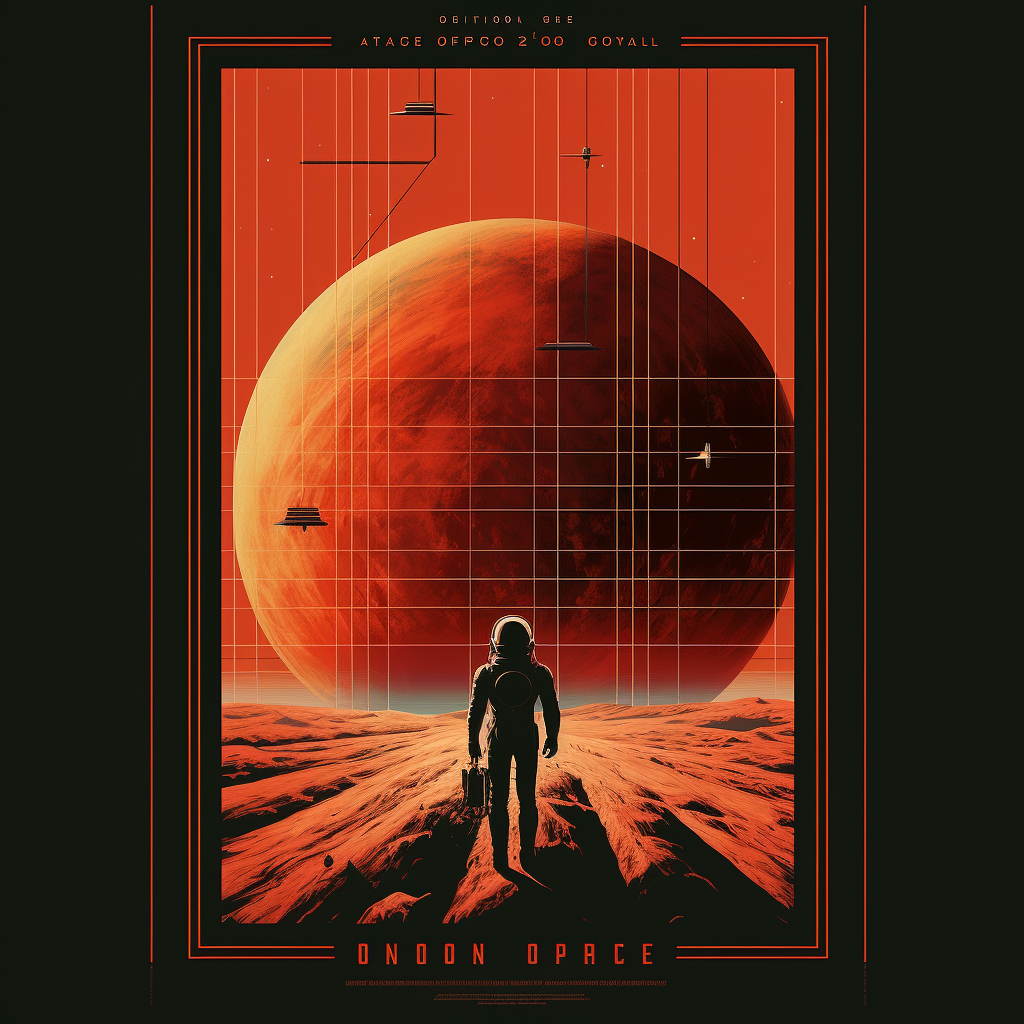 Un astronauta, frente a, creando una