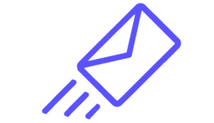 Une icône d’enveloppe bleue sur fond noir.