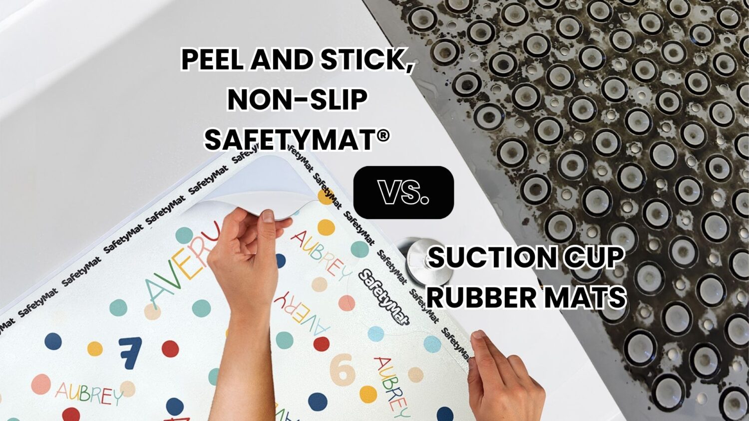 ¿Por qué actualizar a una alfombrilla de ducha de pelar y pegar en lugar de una alfombrilla de goma con ventosa?