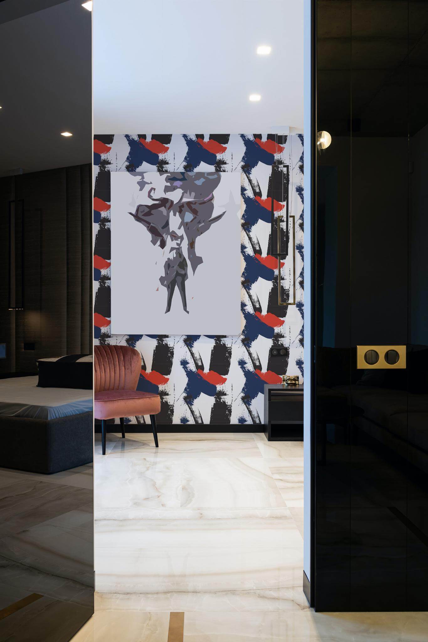 Paint brush stroke barber Wallpaper - Image 3