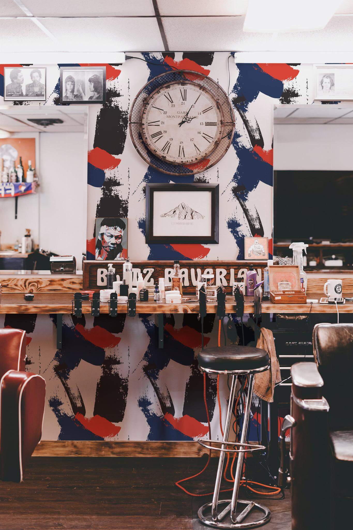 Paint brush stroke barber Wallpaper - Image 4