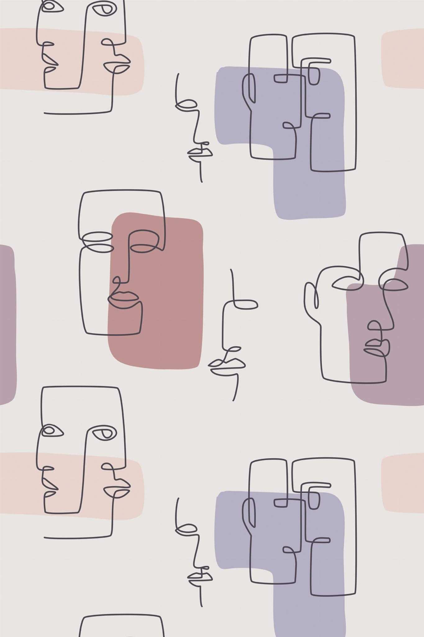 Aesthetic face line art Wallpaper - Image 2