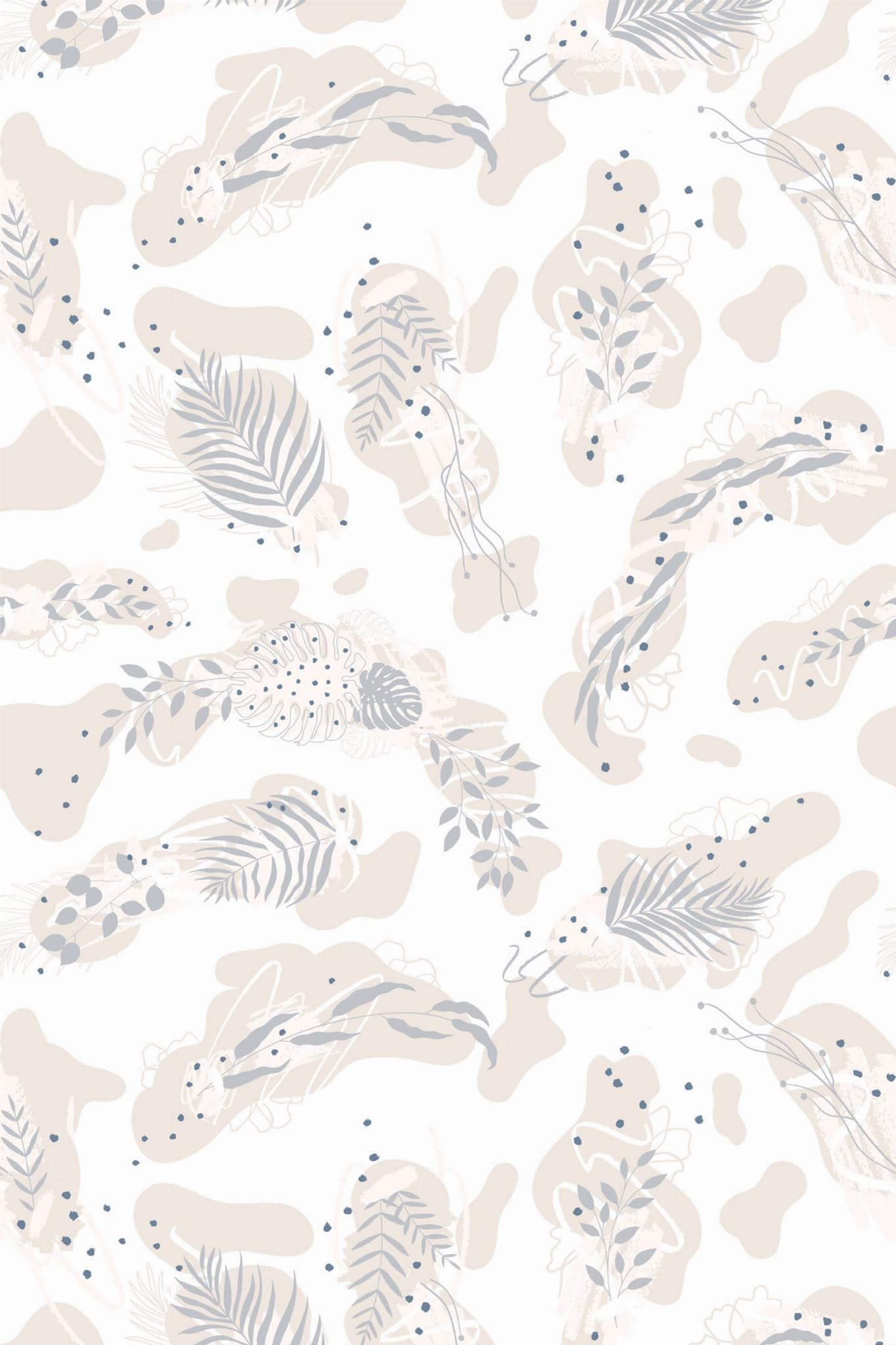 Beige boho leaf Wallpaper - Image 2