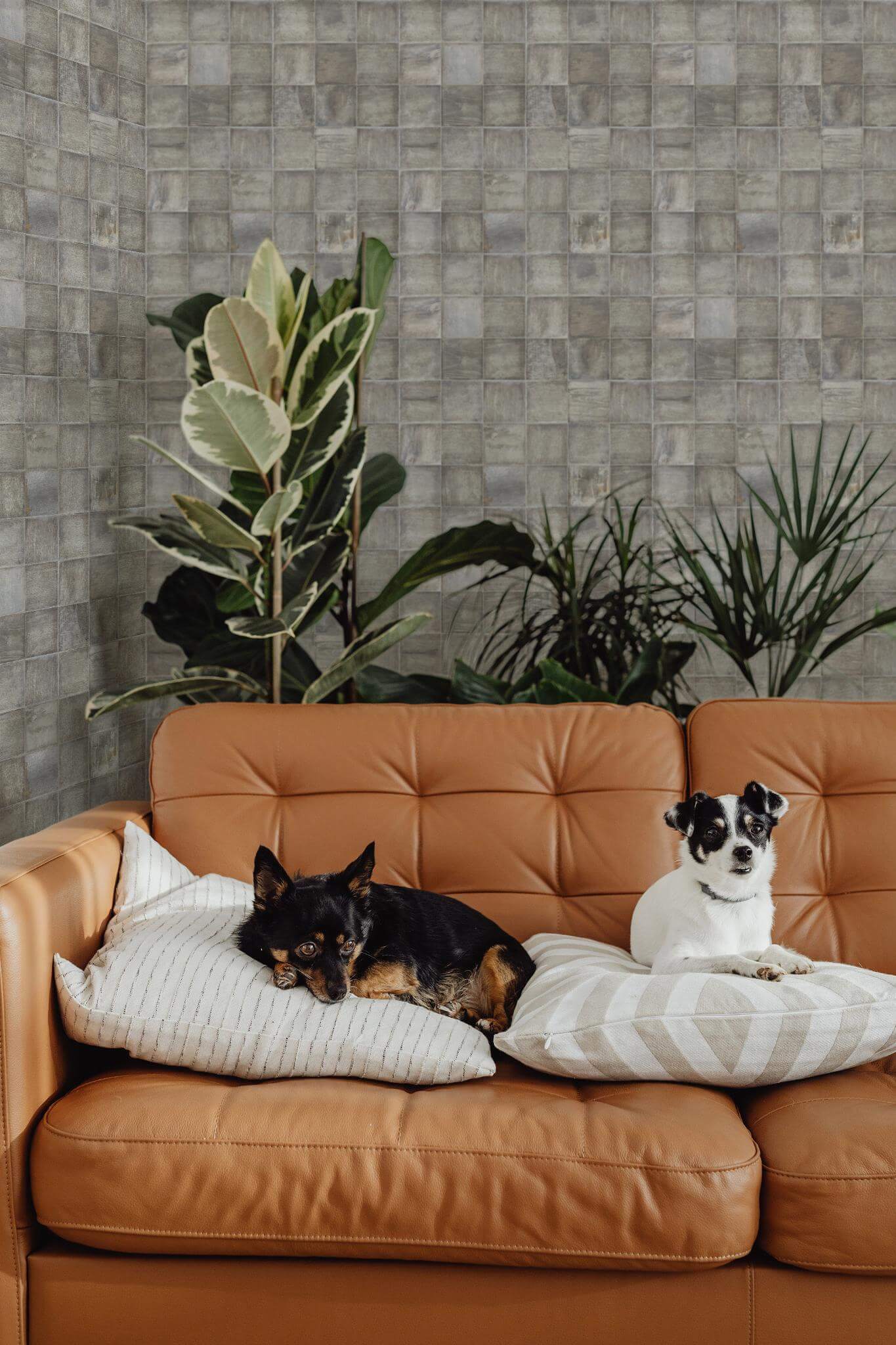 Rustic faux tile Wallpaper