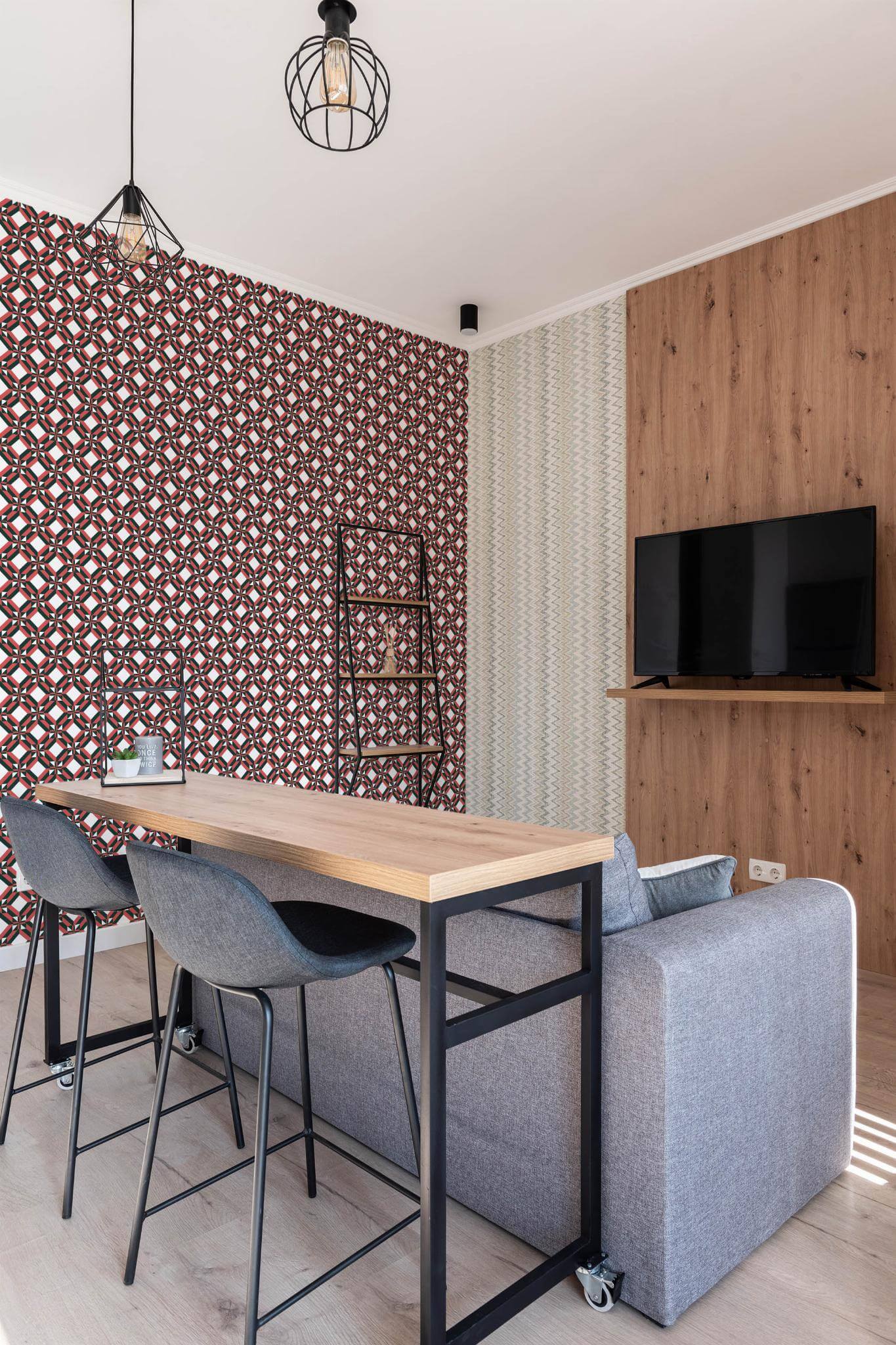 Red and black geometric ornament Wallpaper - Image 4