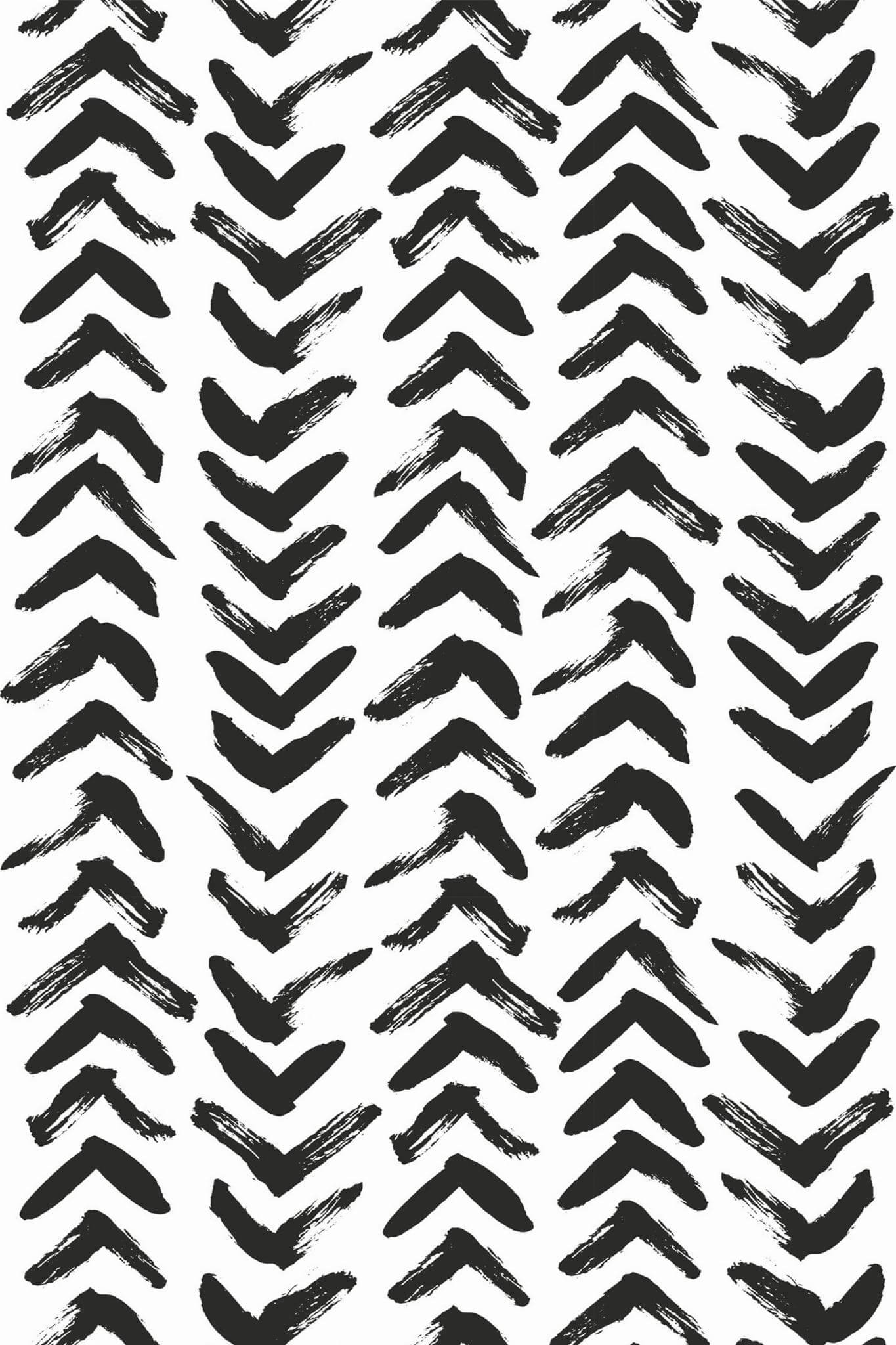 Black and white brush stroke herringbone Wallpaper - Image 2