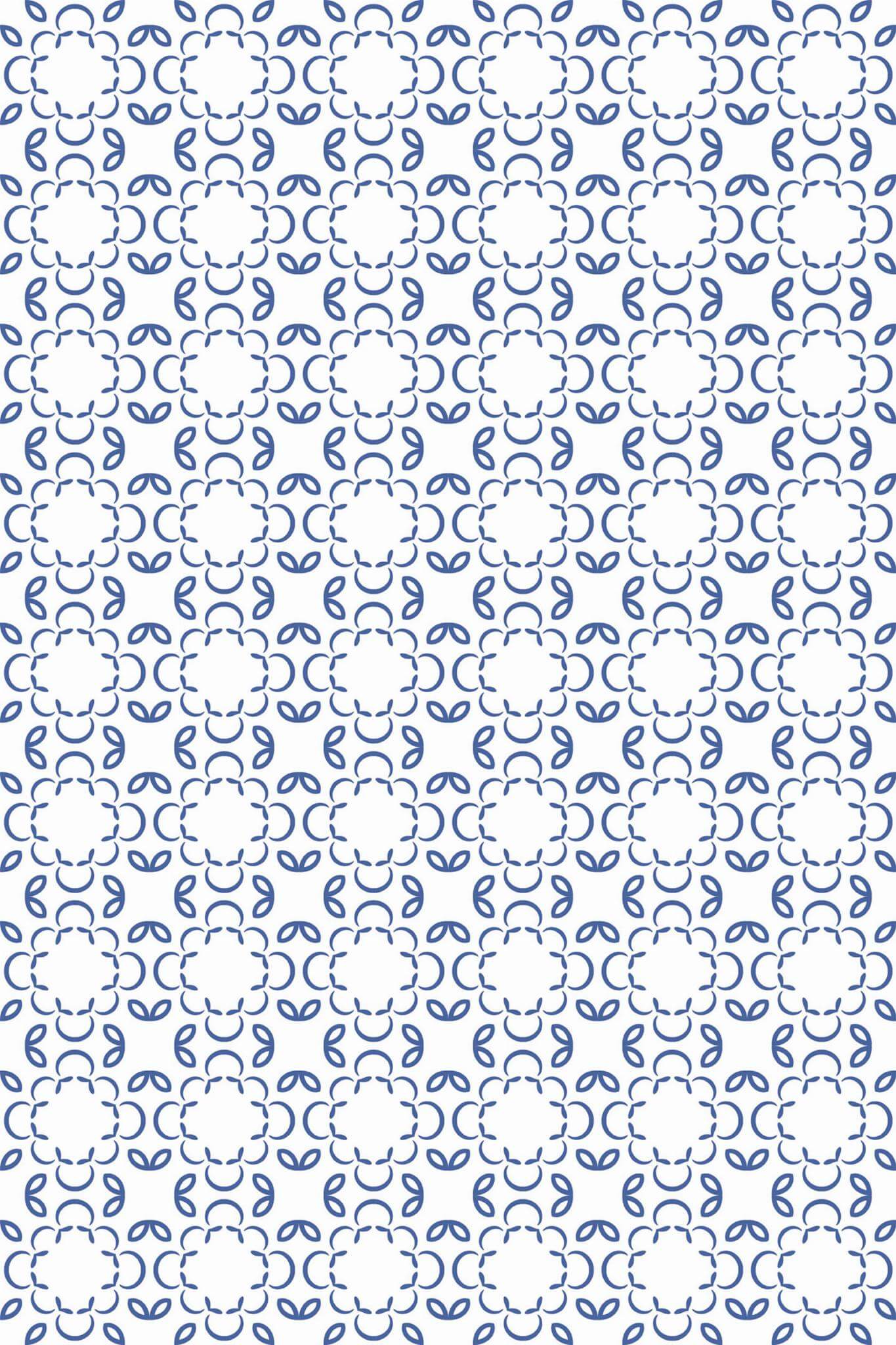 Blue and white geometric floral Wallpaper - Image 2