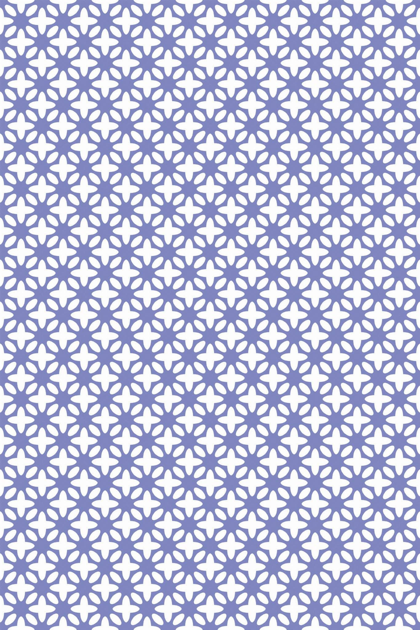 Blue geometric floral Wallpaper - Image 2