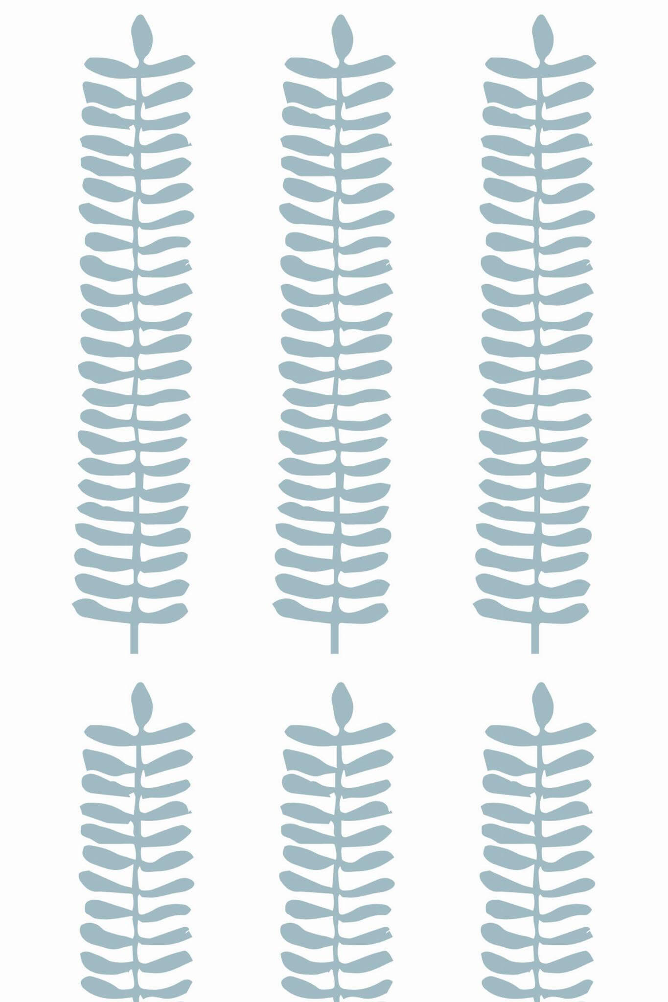 Blue scandinavian leaf Wallpaper - Image 2