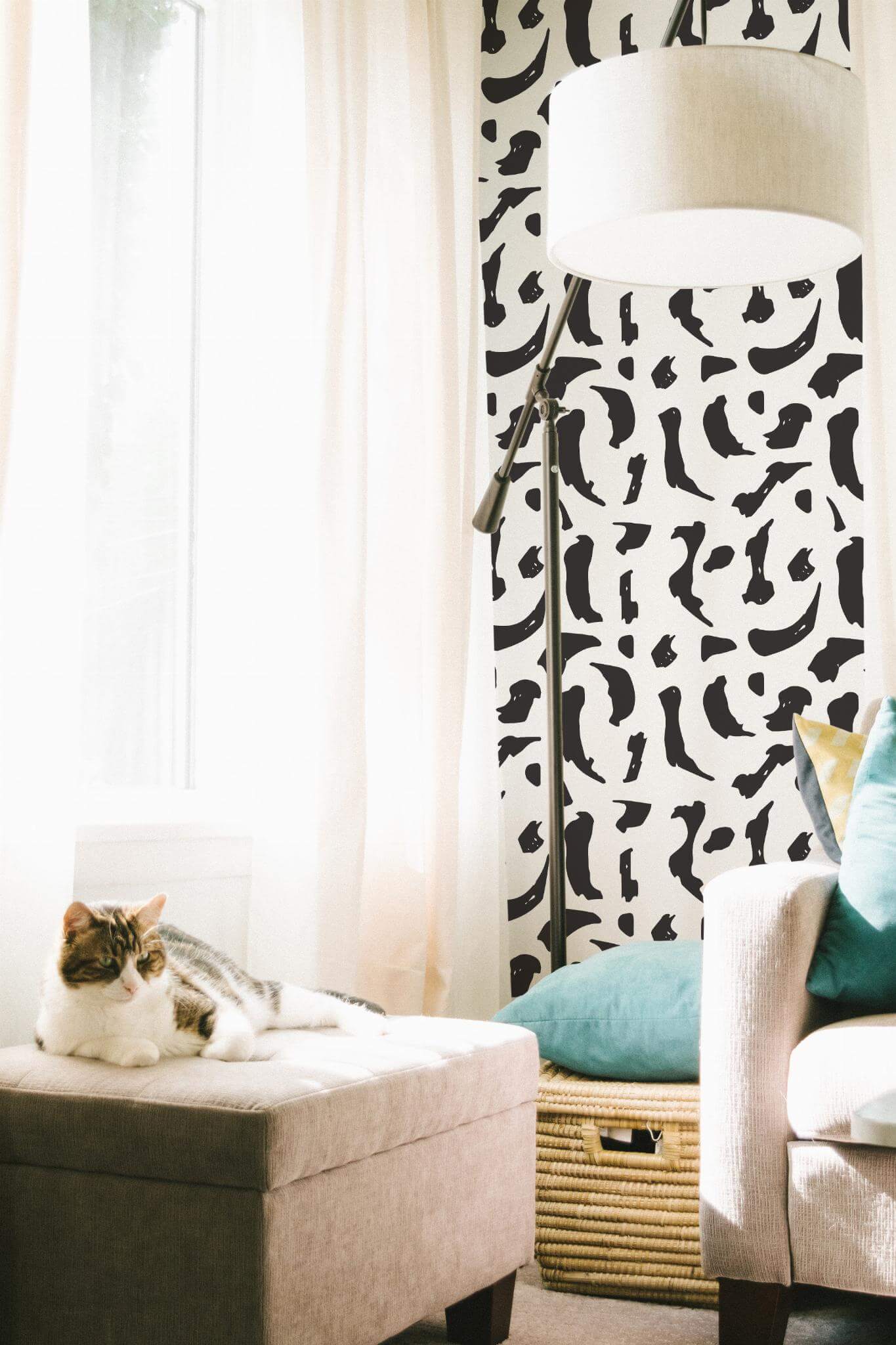 Black and white brush stroke Wallpaper - Image 3