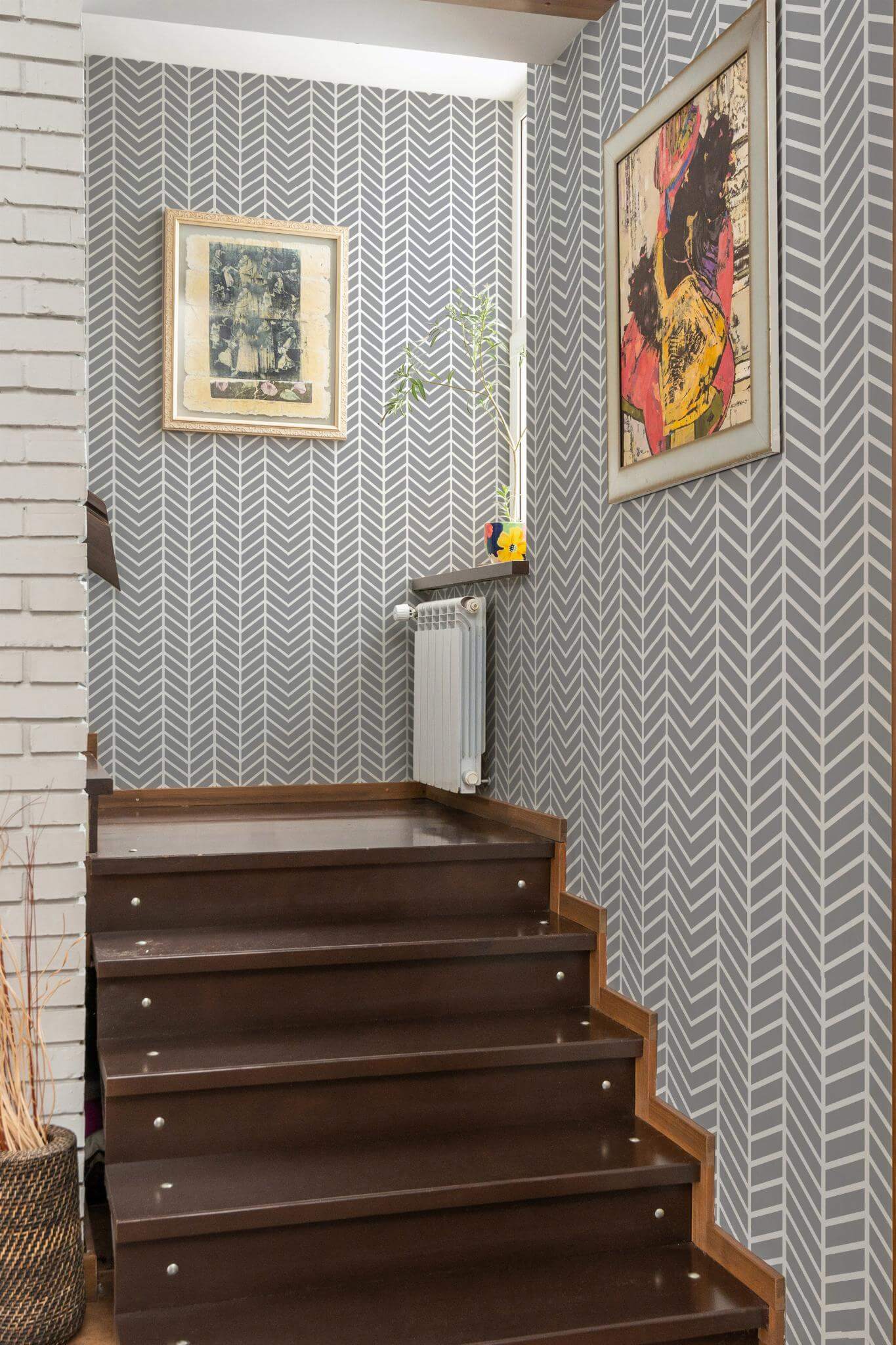 Gray Chevron Herringbone Elegance Wallpaper - Image 4