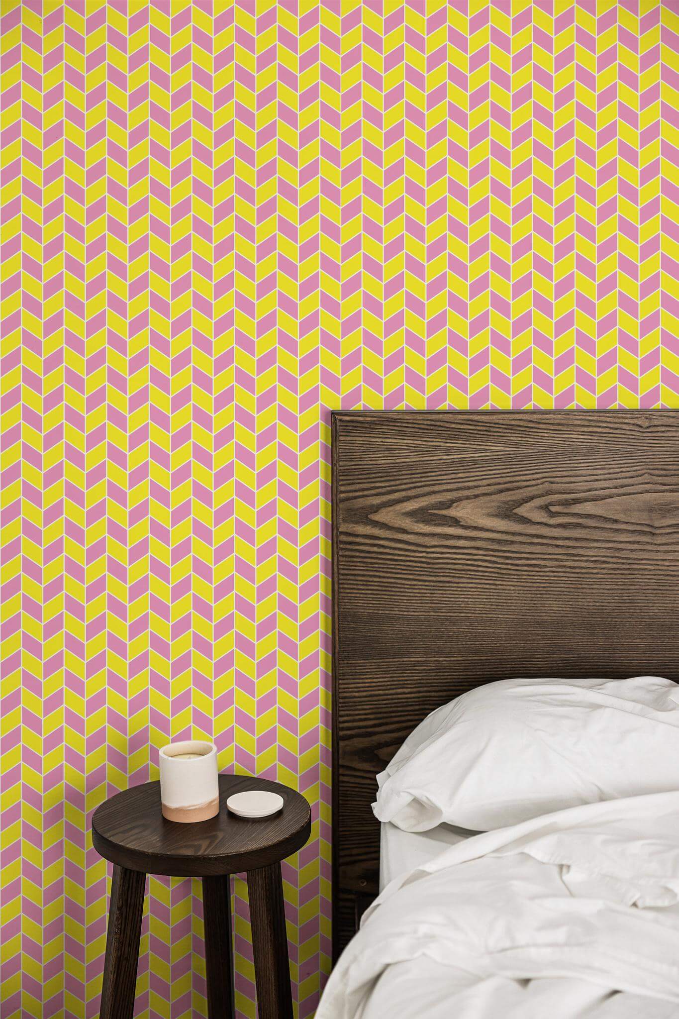 Pink and yellow chevron Wallpaper
