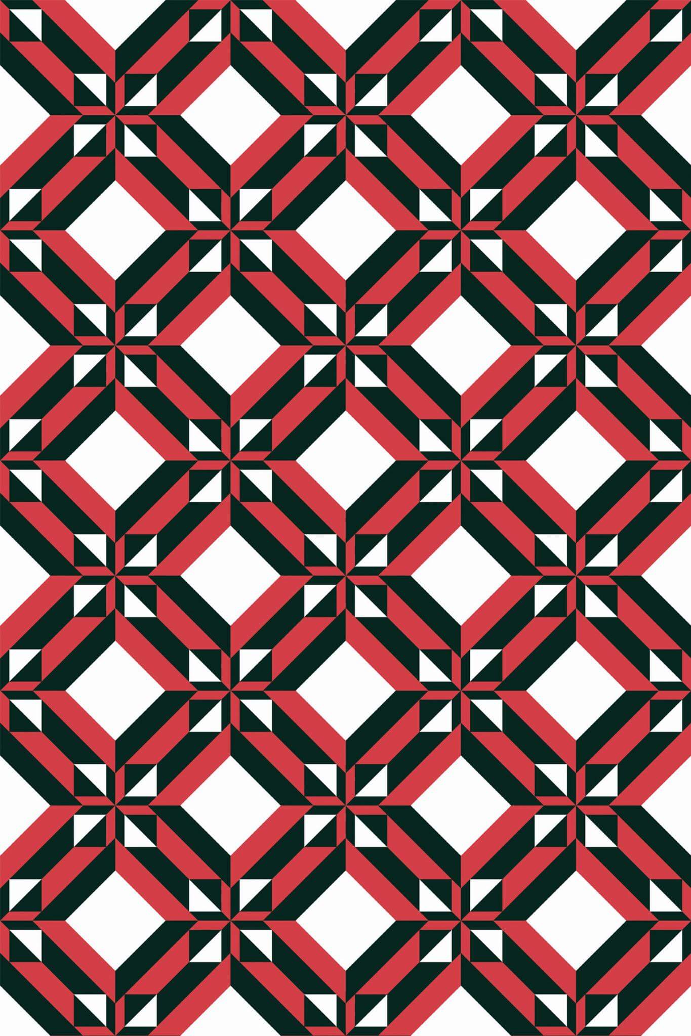 Red and black geometric ornament Wallpaper - Image 2