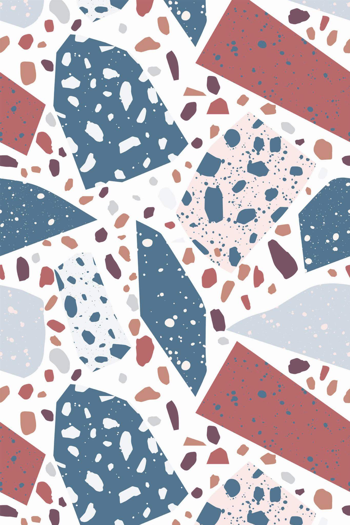 Red and blue terrazzo Wallpaper - Image 2