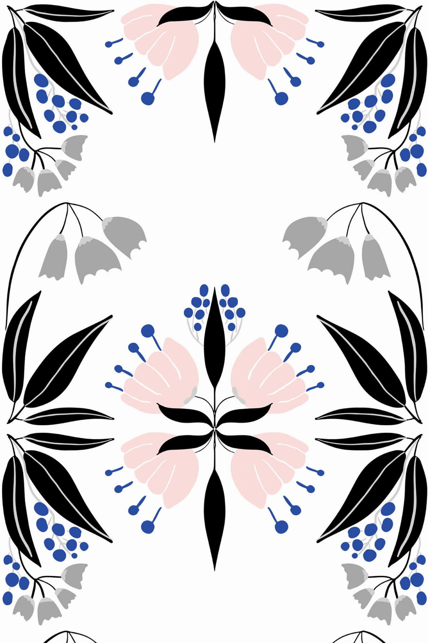 Scandinavian floral geometric Wallpaper - Image 2