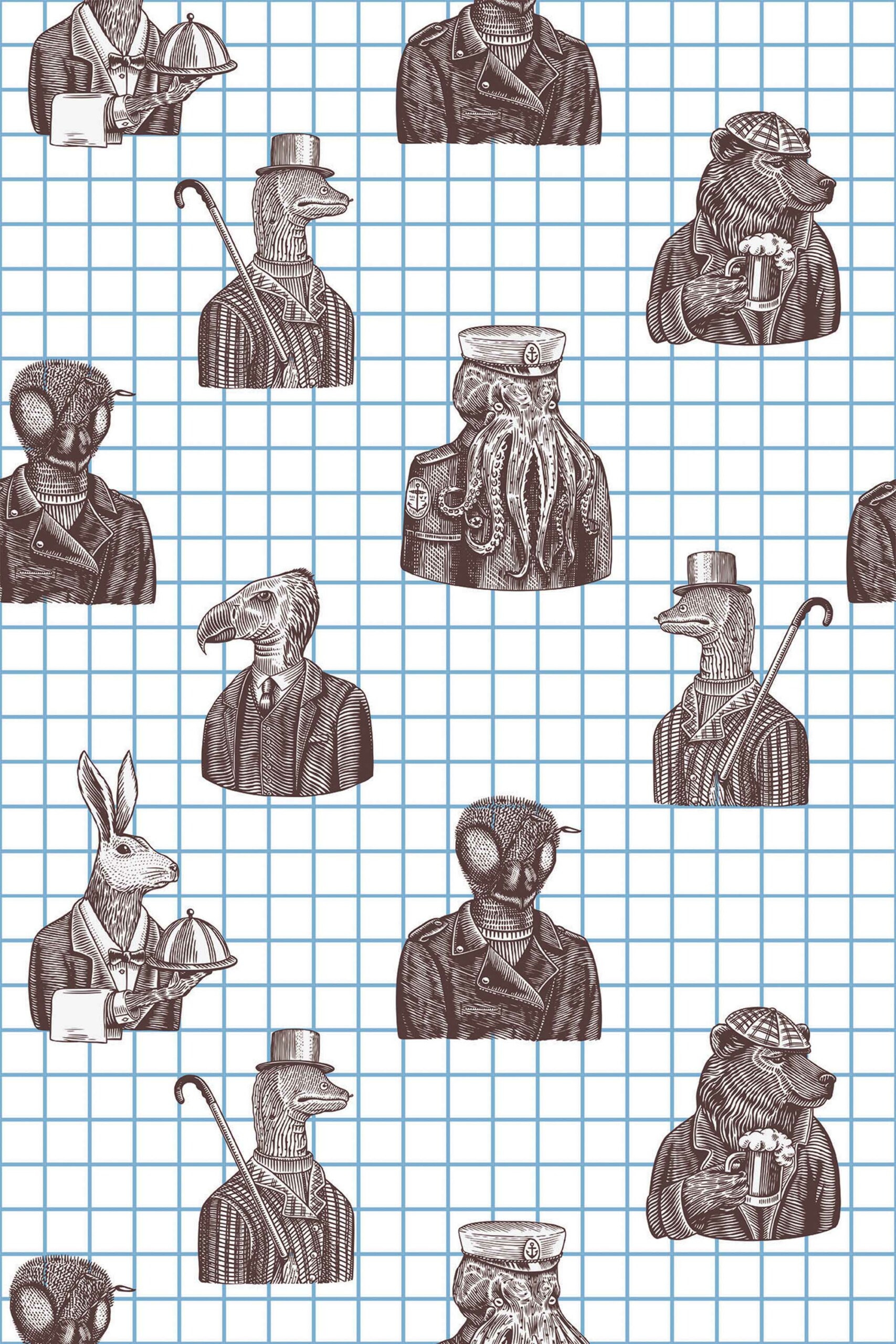 Vintage Groomed Animals Elegance Wallpaper - Image 2