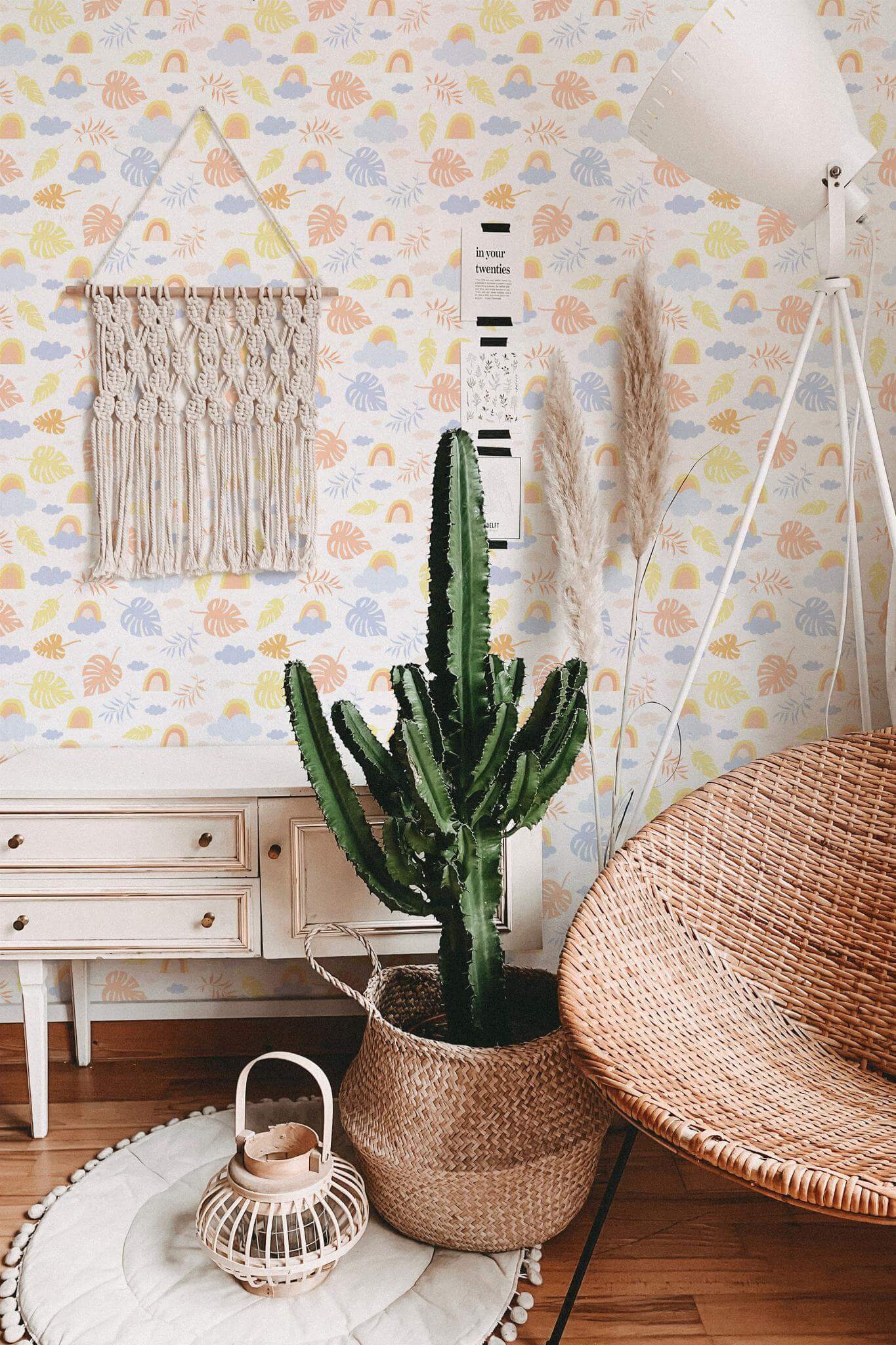Pastel boho nursery Wallpaper