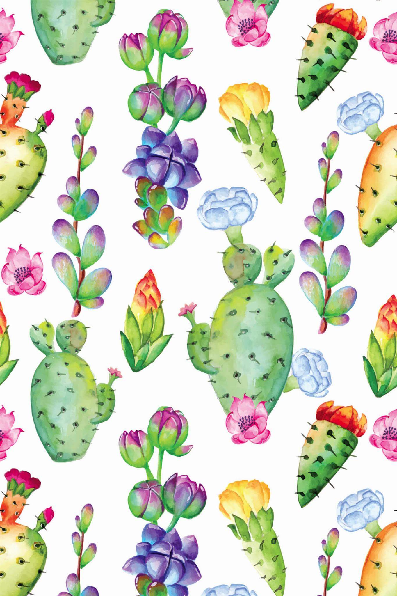 Watercolor cactus Wallpaper - Image 2