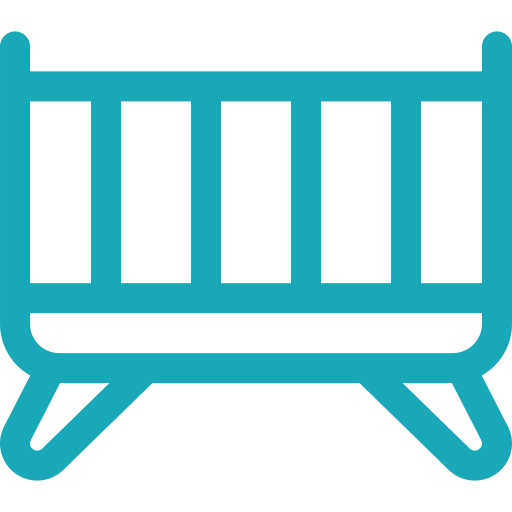 Baby cot and high chair