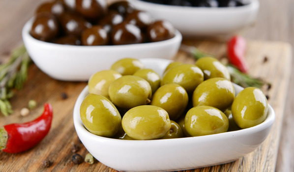 Green and Black olives