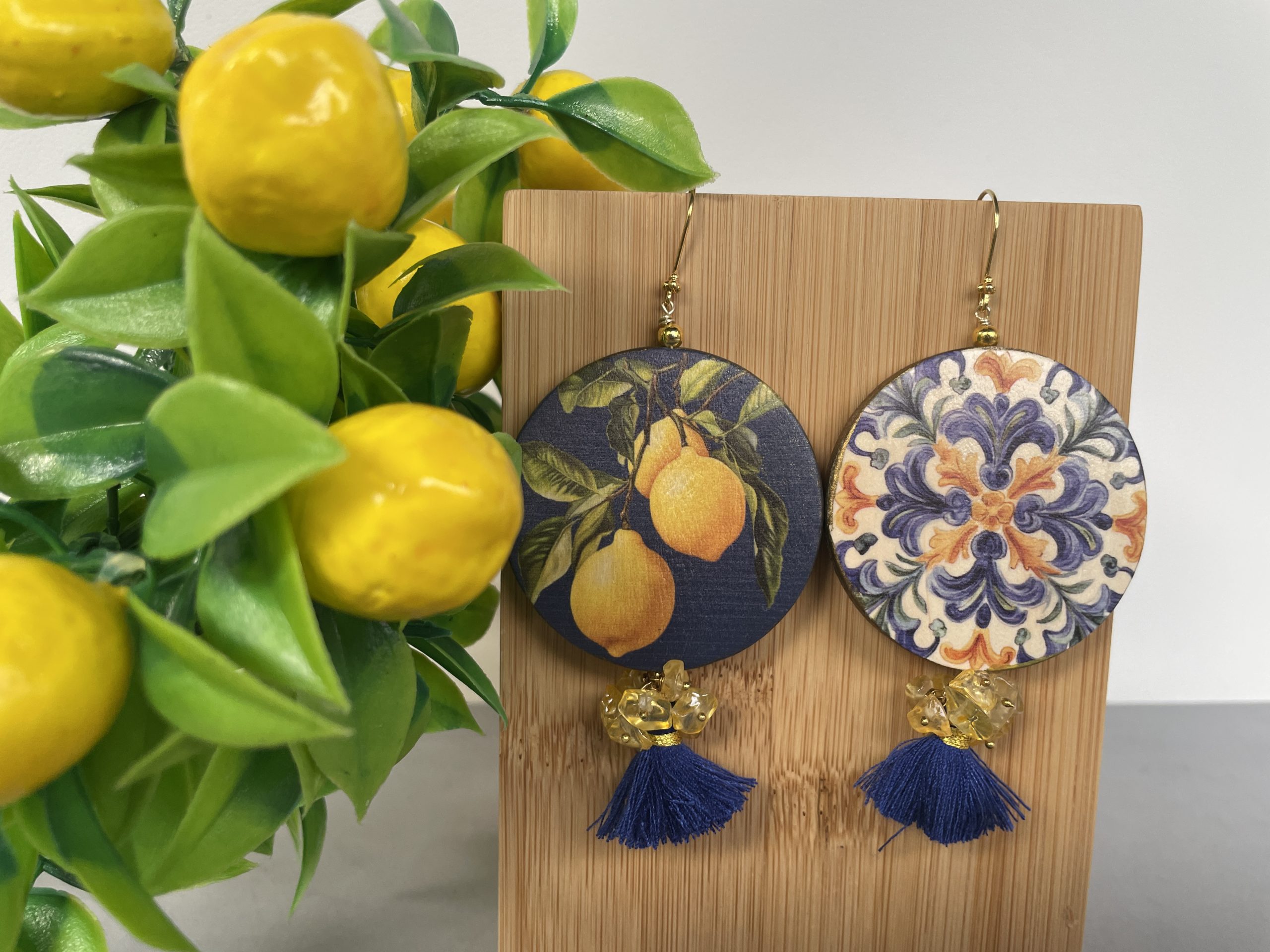 orecchini siciliani con limoni