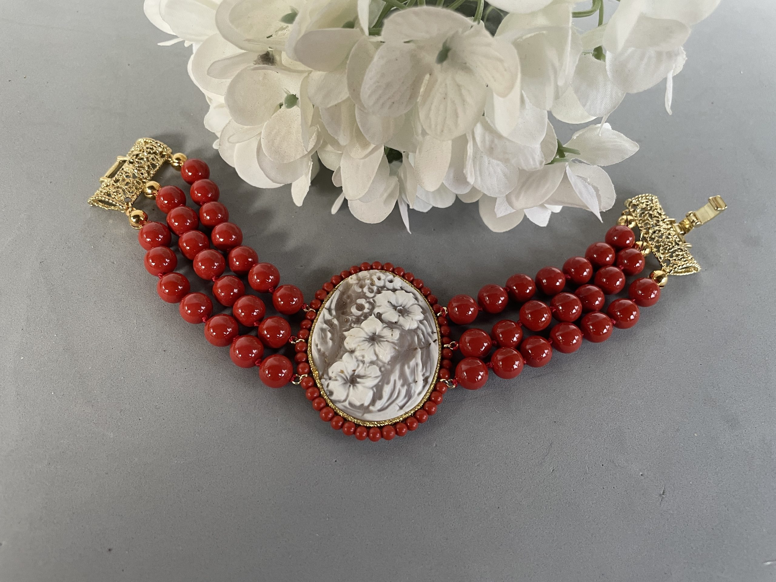 collana siciliana con cammeo autentico