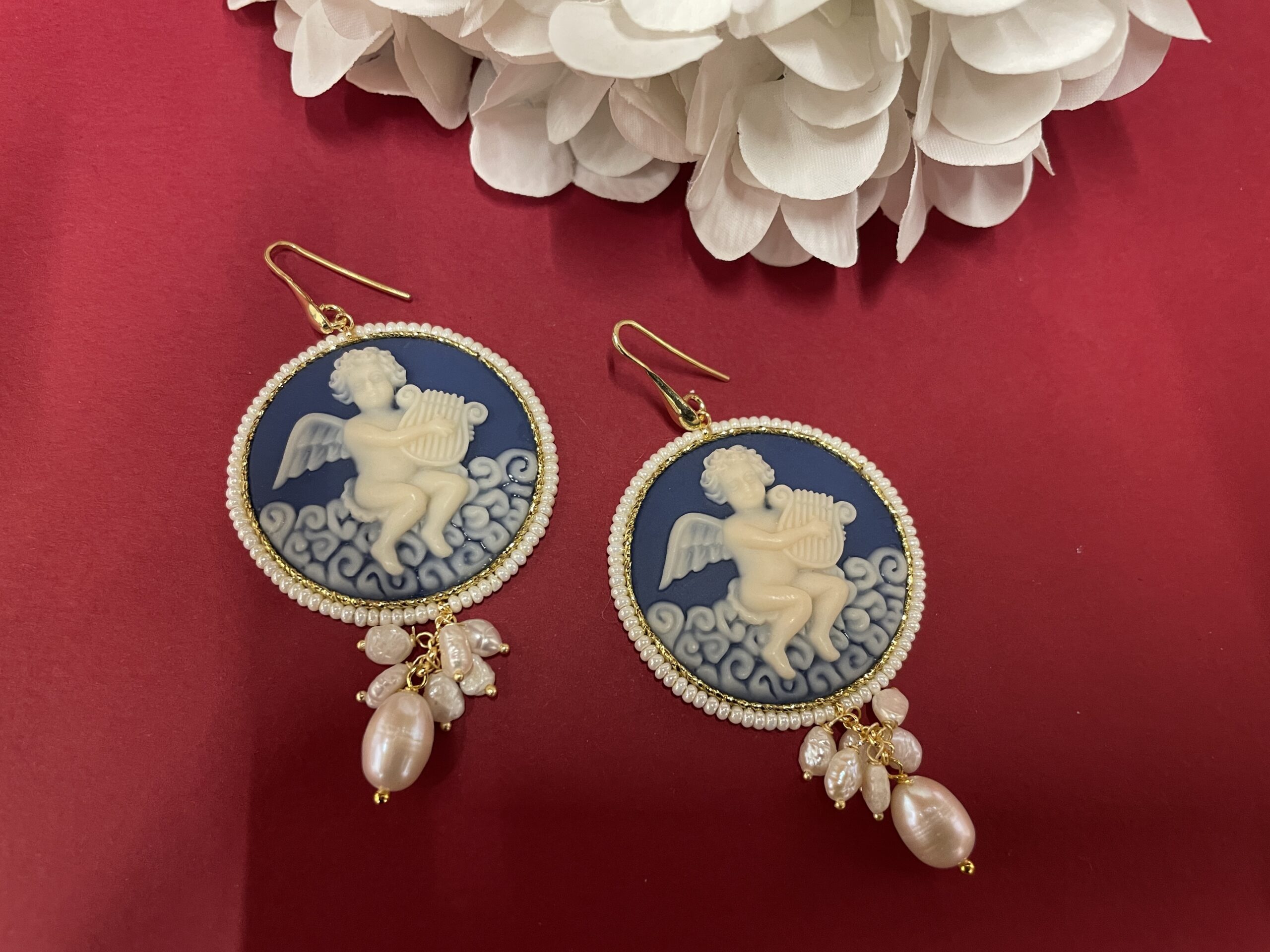 orecchini artigianali siciliani con cammeo