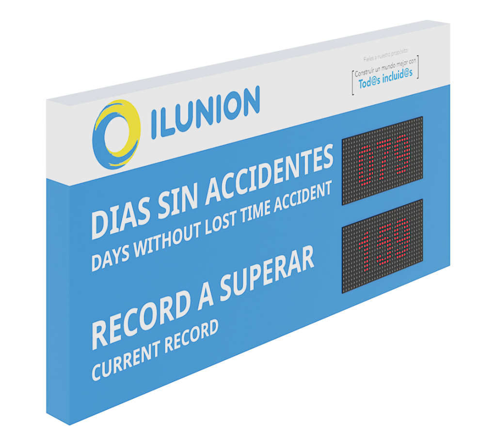 Example of a panel indicating days without work-related accidents