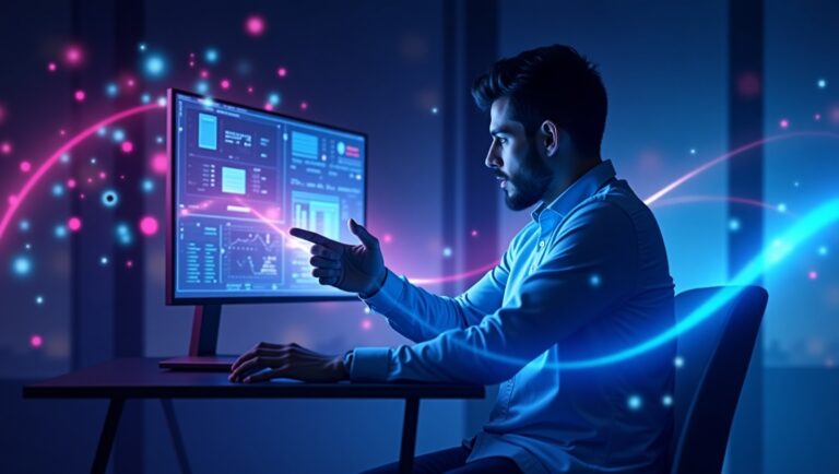 A man, exploiting intelligence, surrounded by