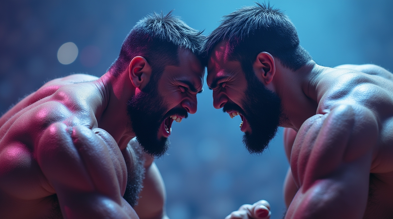 Two men, enlightened by, embodying the