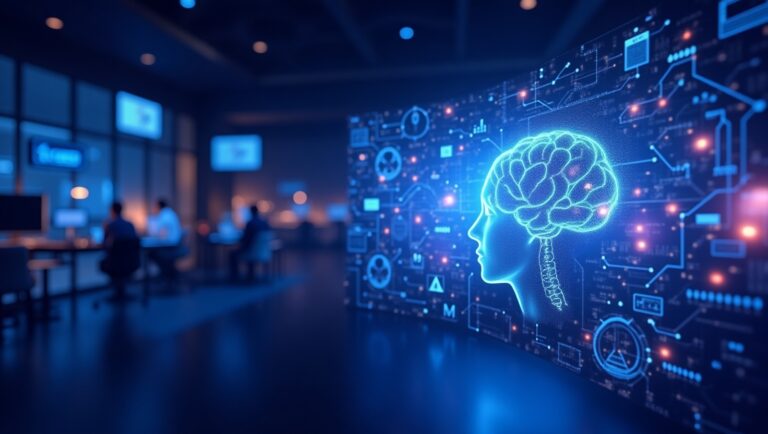 Illustrazione digitale, simbolo dell'Intelligenza, visualizzata su