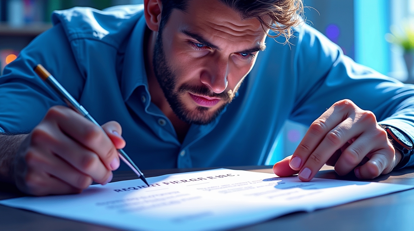 A man, taking into account