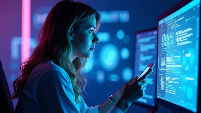 A woman, reviewing one