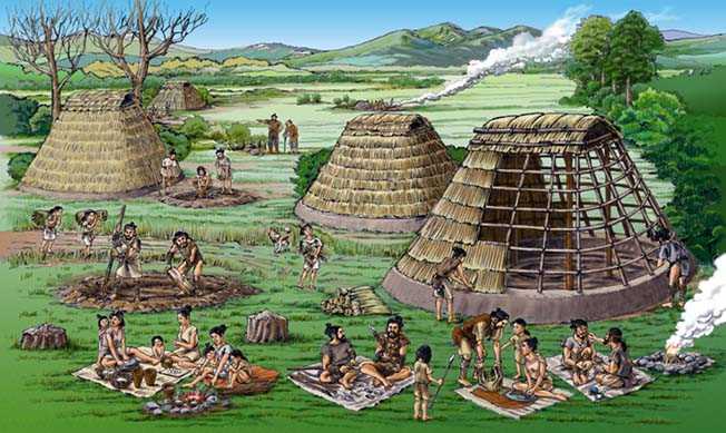 縄文人が家を作る