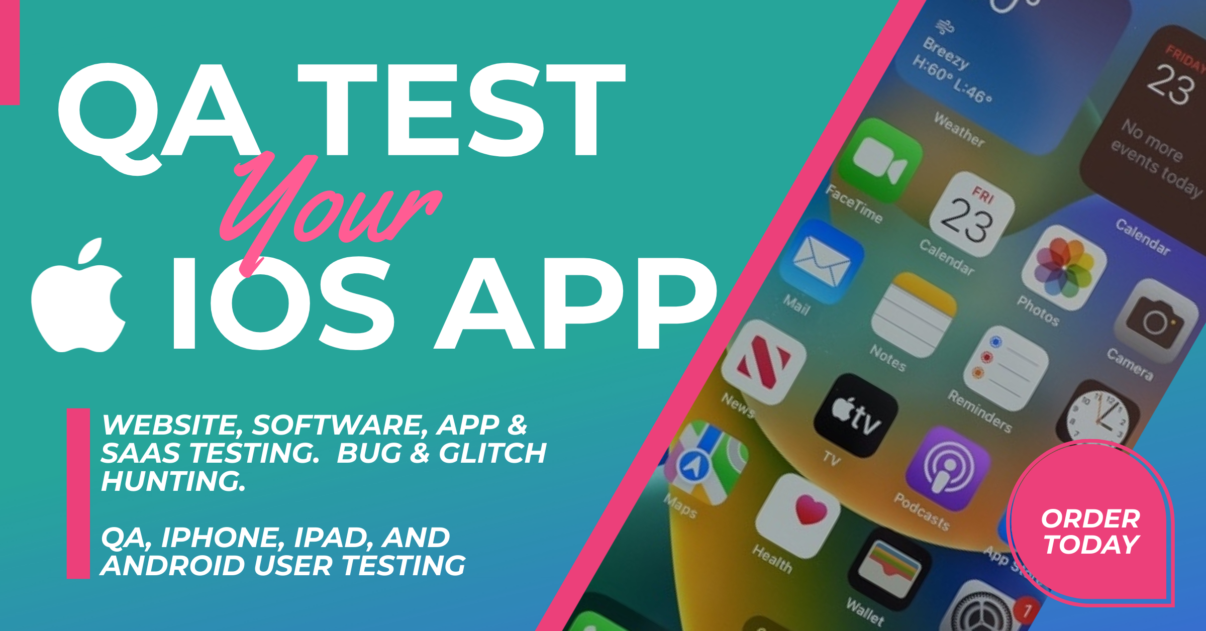 Probaré tus apps de iOS y entregaré informes detallados de bugs de QA