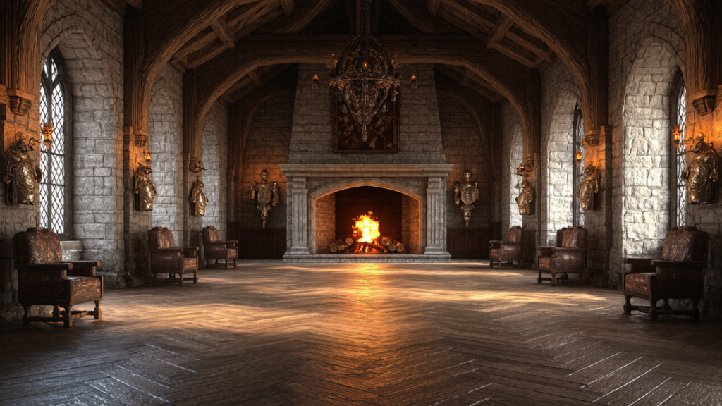 ヘリンボーンとオークの床