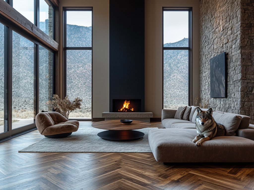 พื้นไม้กระดูกปลาวอลนัท