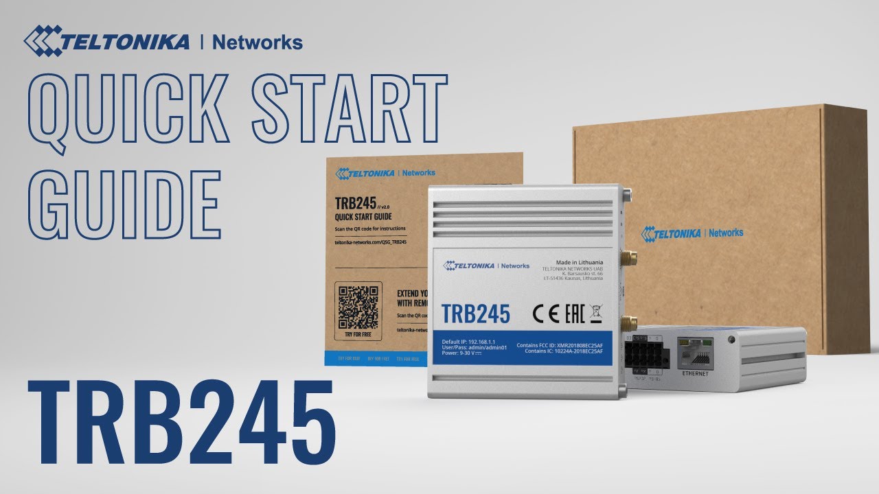 TRB245 Industrial Gateway Guia de Introdução | Teltonika Redes