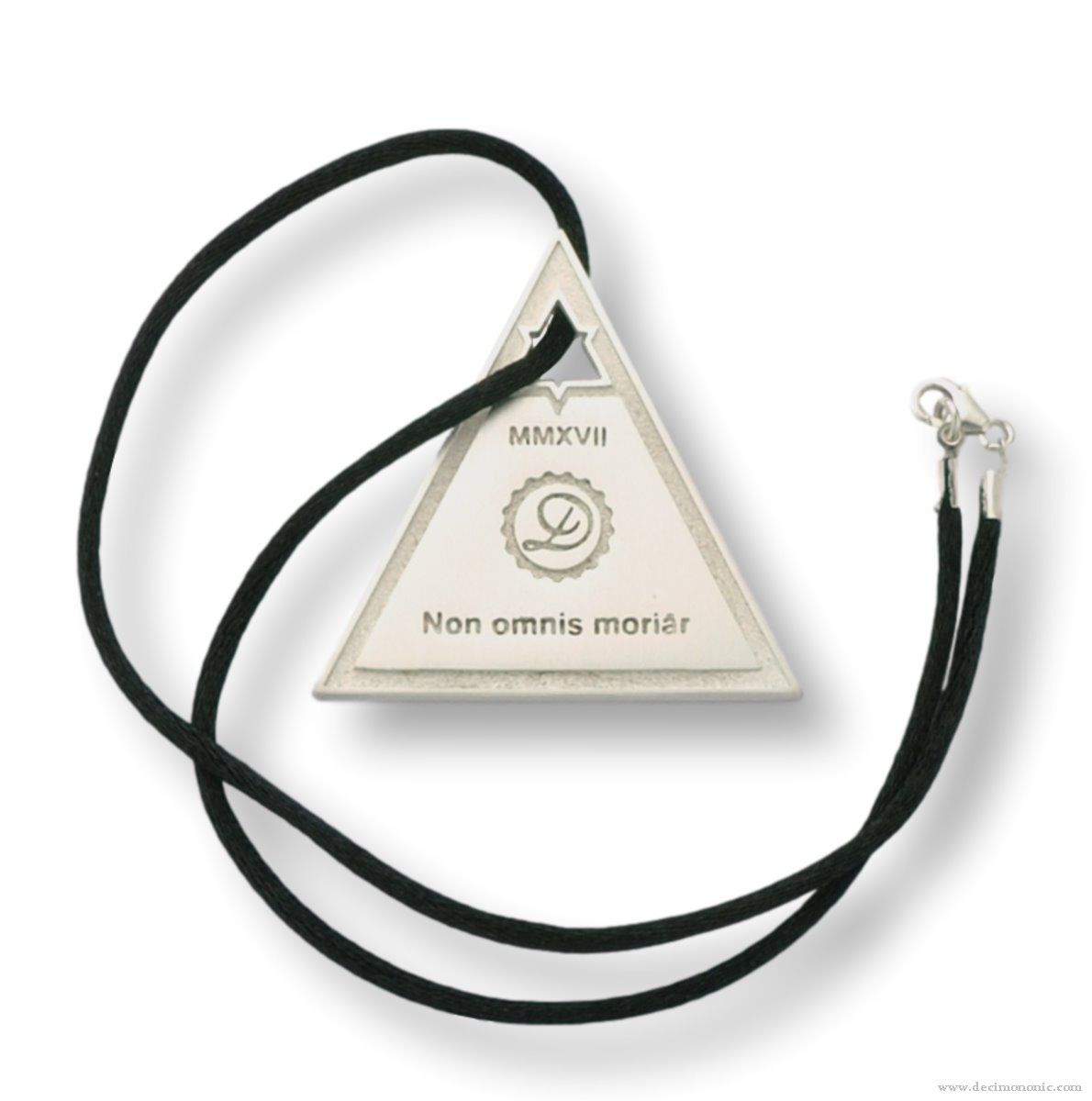 Non Omnis Moriar - Egyptian Blue Edition - Colgante de planchette de plata de ley de Decimononic