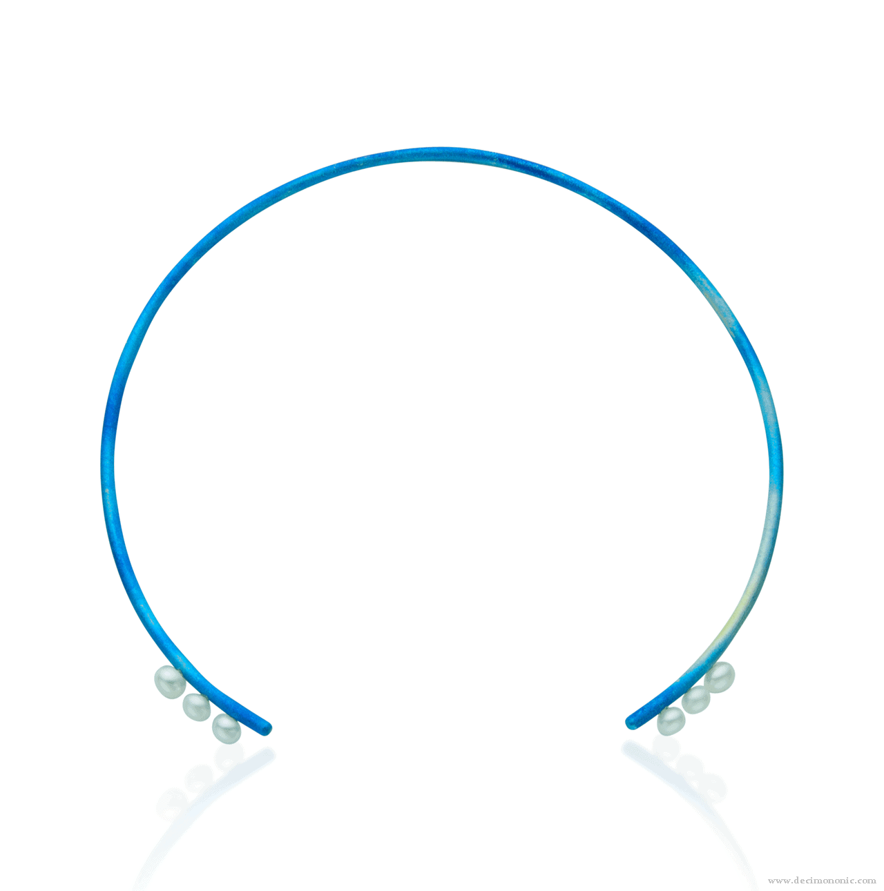 Torque titanio azul 6 perlas - Colección Nautilus by Decimononic