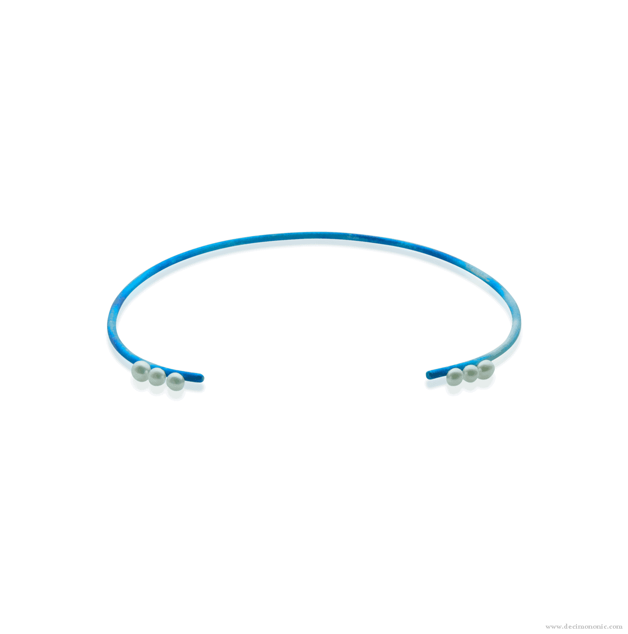 Torque titanio azul 6 perlas - Colección Nautilus by Decimononic