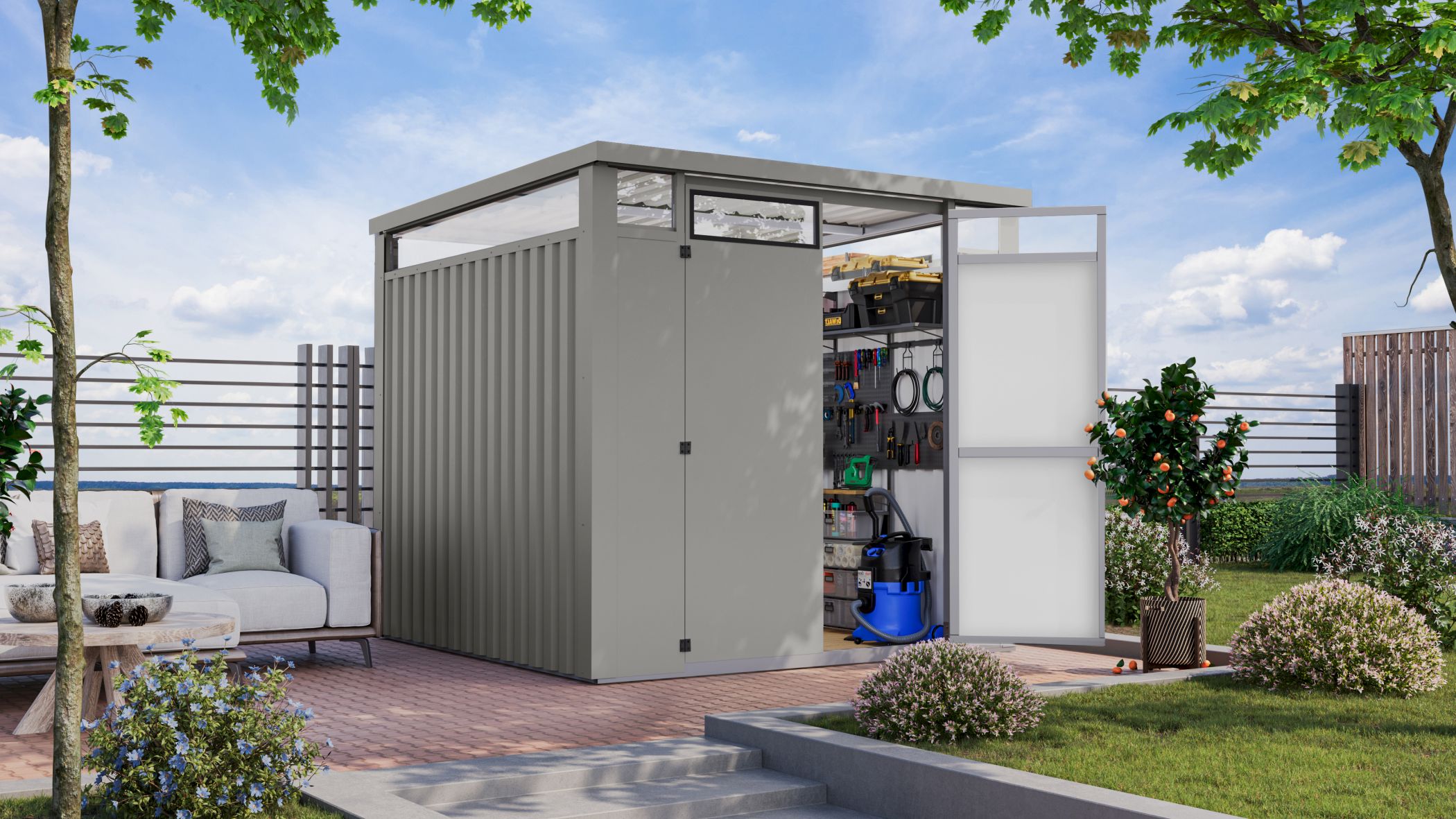 Metal house Østen 2 grey aluminium / Clearance