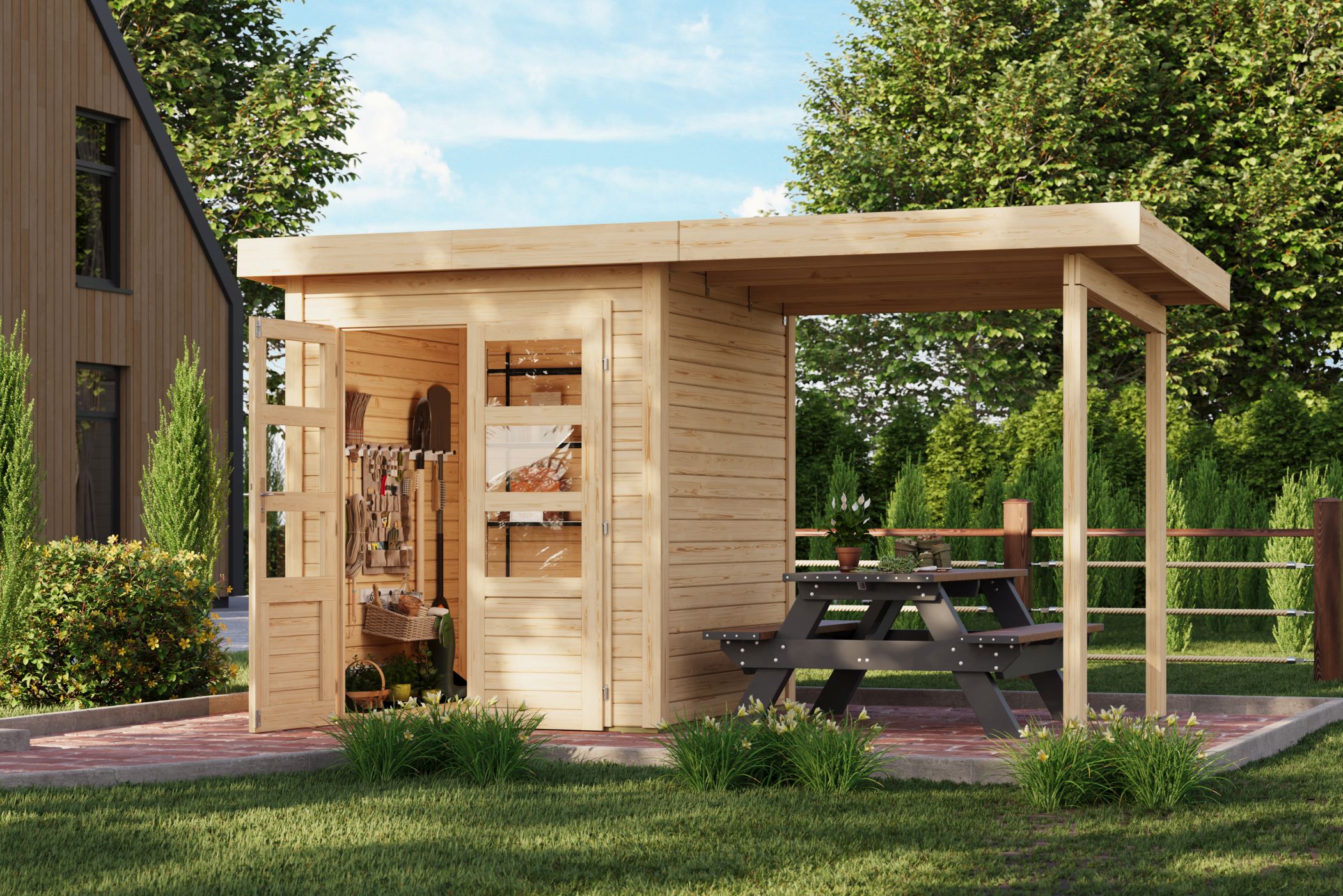 Interior Design, Grass, Wood, Living, House