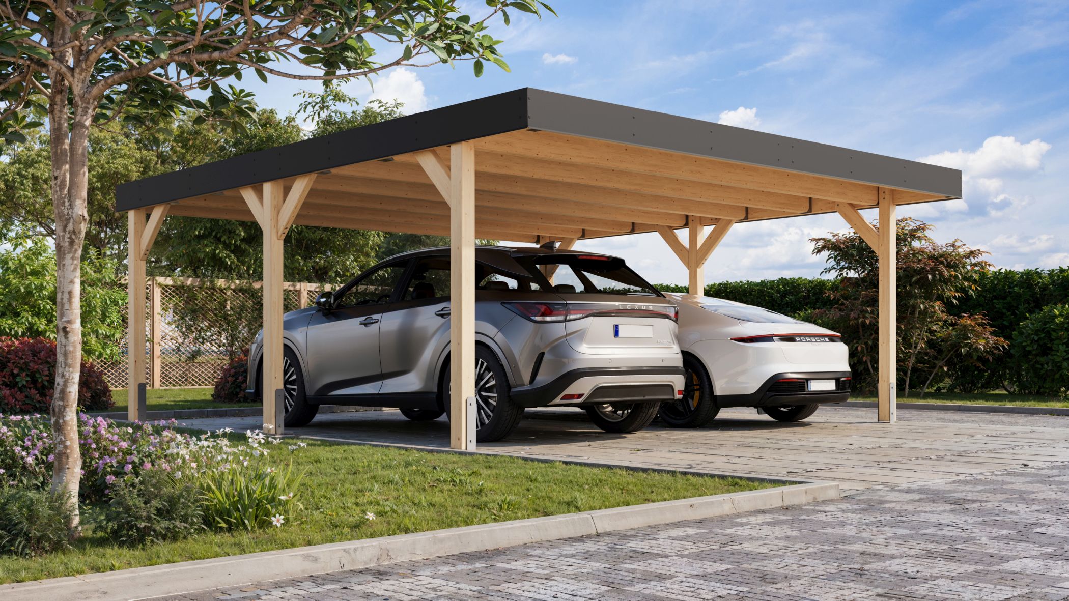 Double Carport Glulam 1