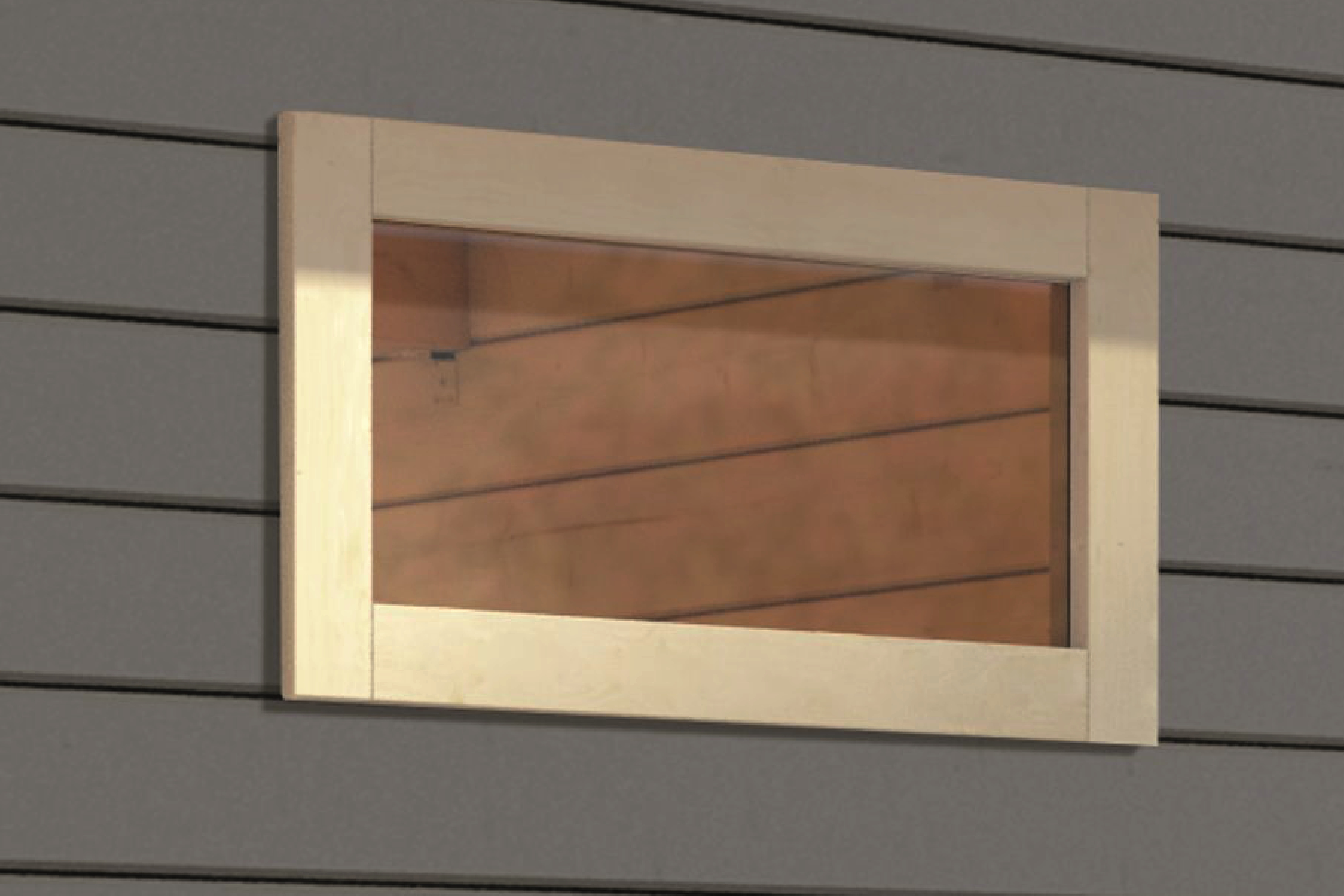 Längliches feststehendes Fenster elfenbeinweis, quer für 28 mm Wände