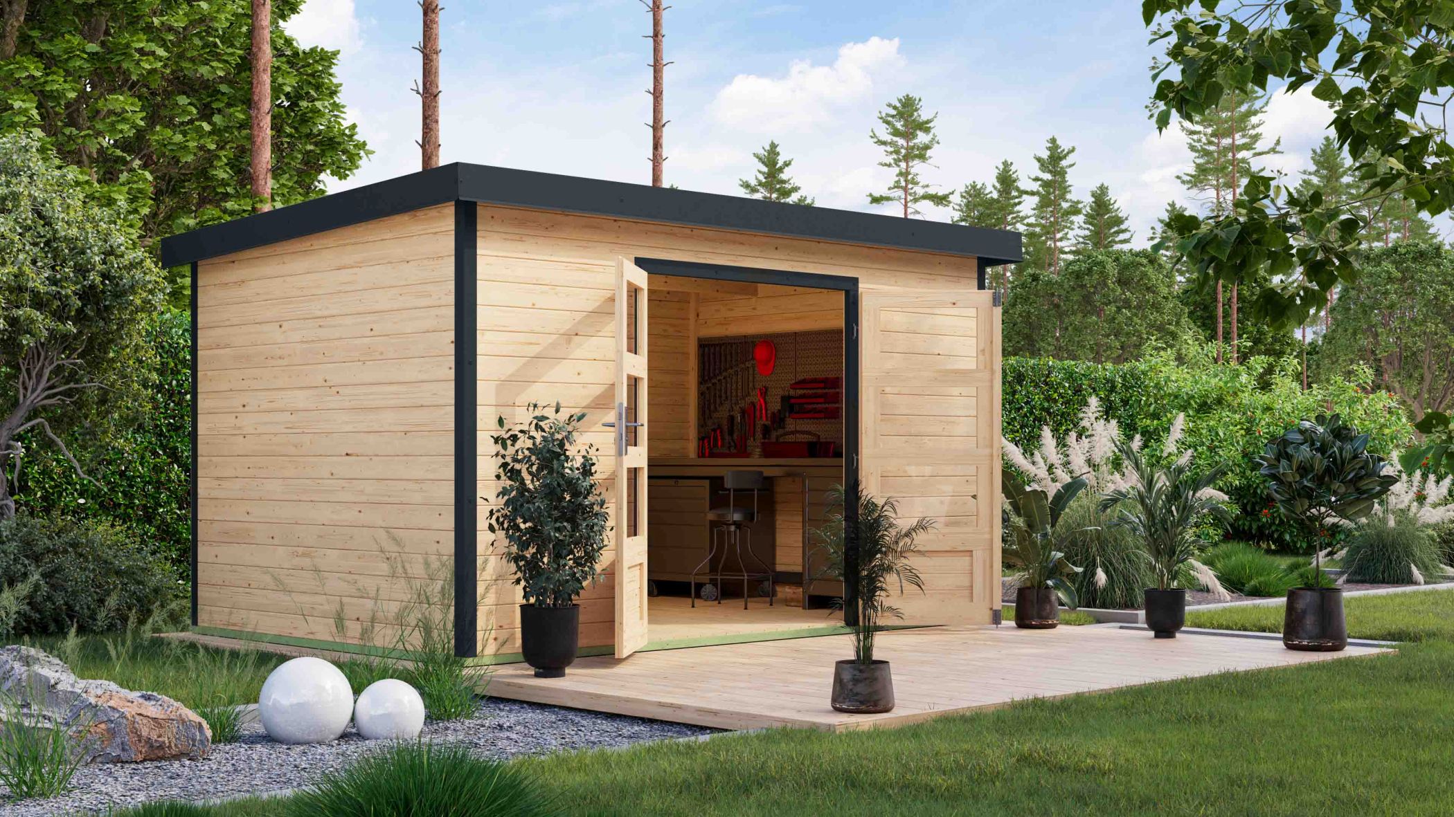 Garden Shed Wood & Metal Pluto 7