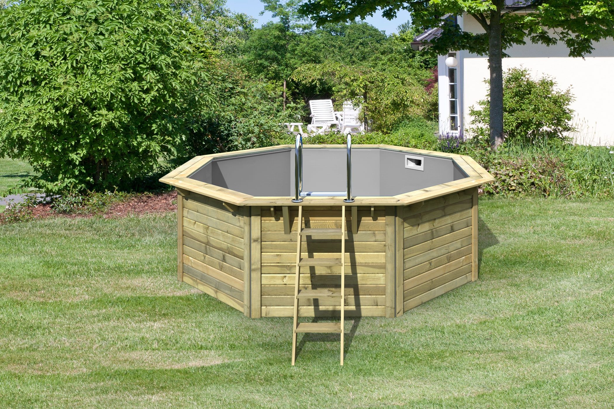 Innenarchitektur, Gras, Wanne, Whirlpool, Hinterhof