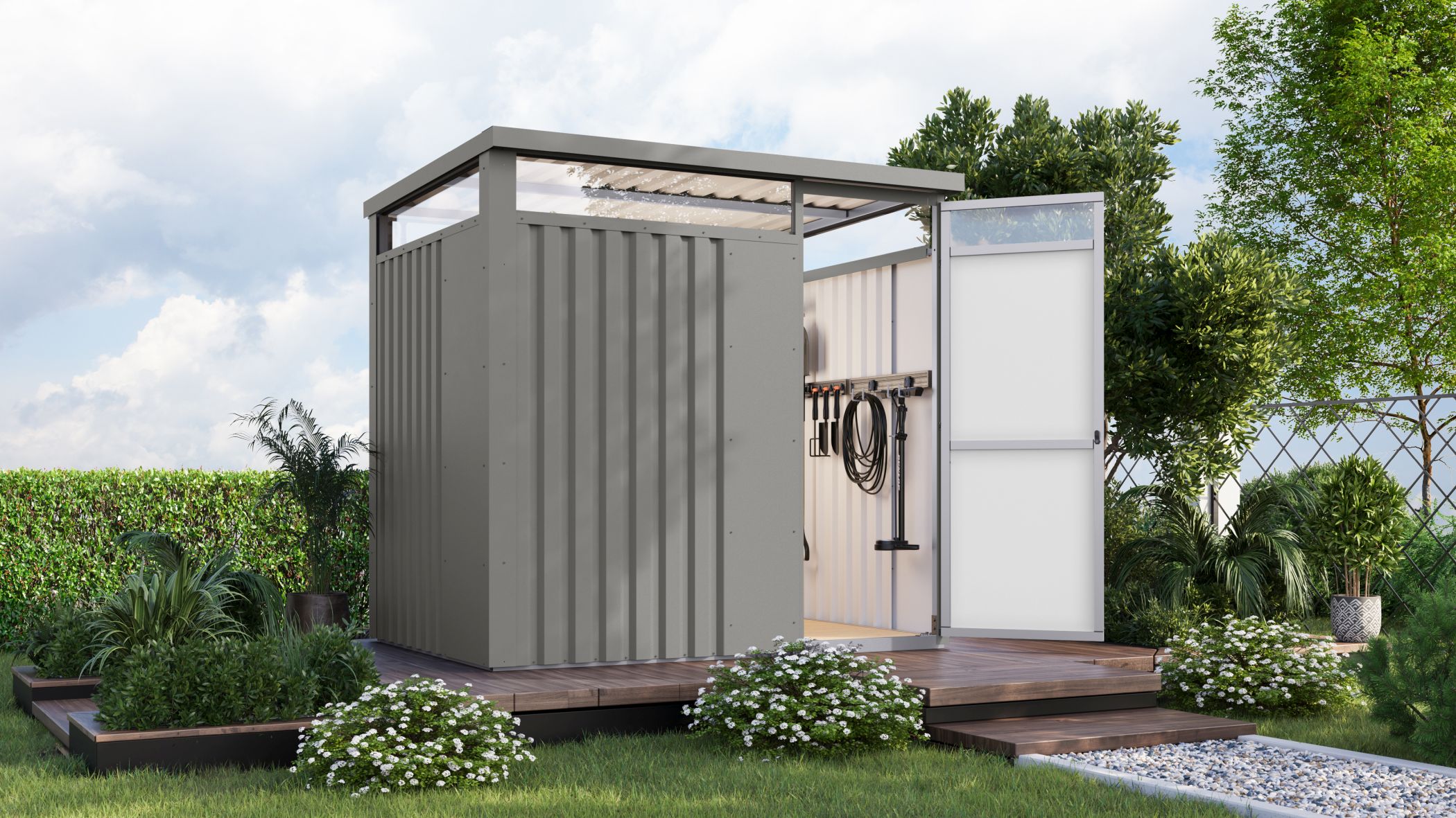 Metal house Østen 1,5 grey aluminium / Clearance