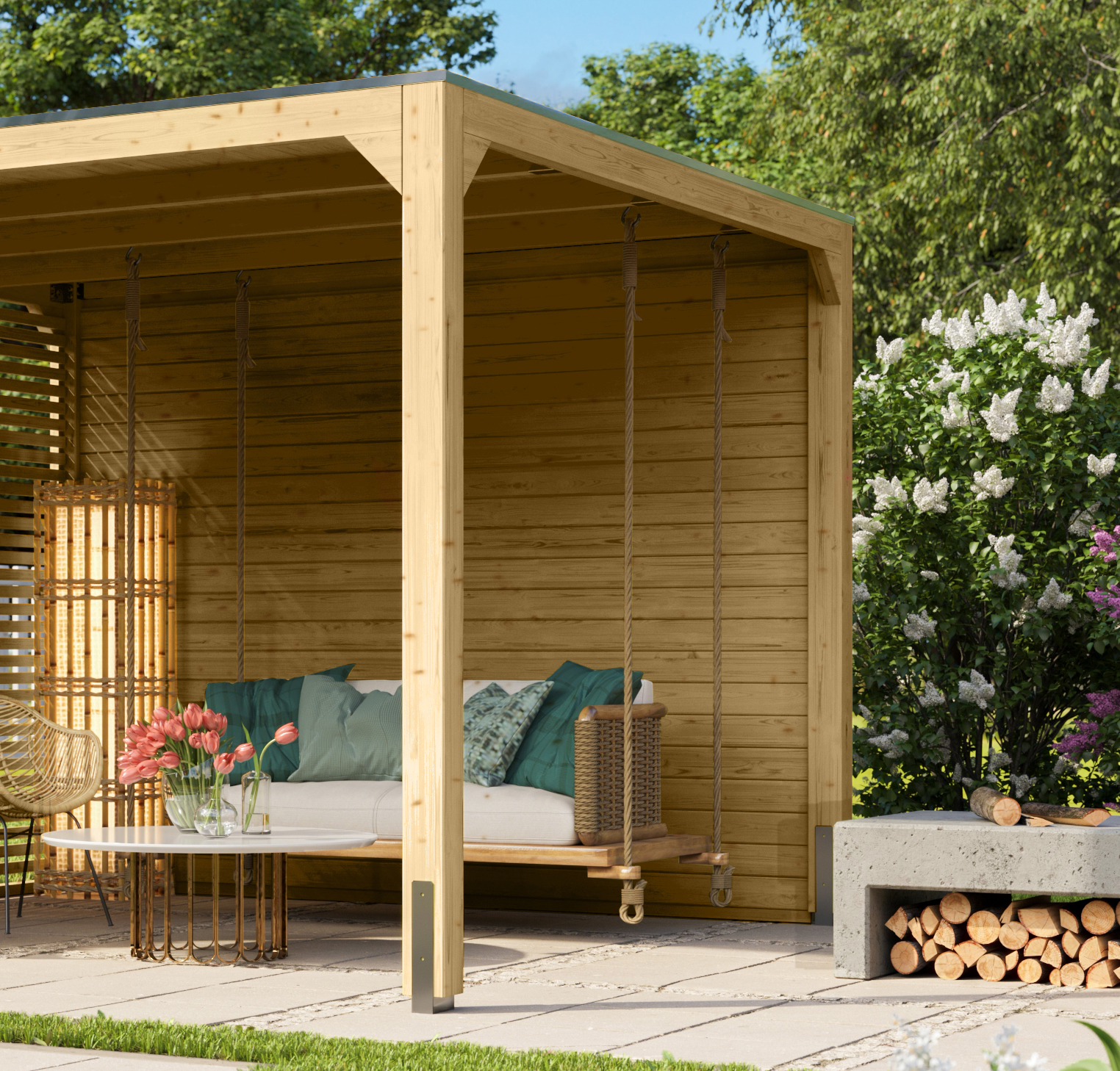 Cubus pavilion side wall / Cubus half back wall